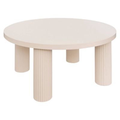 Table basse à pieds cannelés Ivoire, H. 35 cm, TELLA