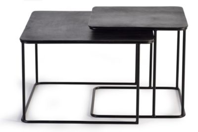 Table basse plateau bronze et pieds métal