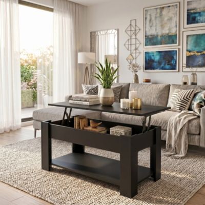 Table basse plateau relevable UTAH 100x50cm / Noir