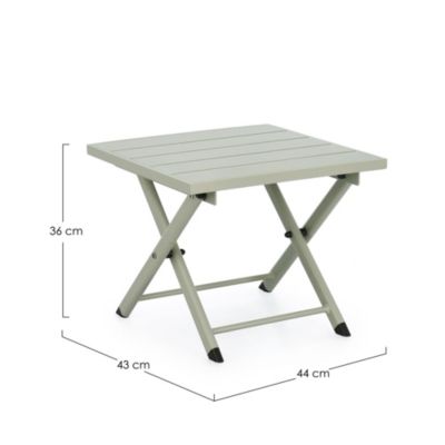 Table basse pliante de jardin en aluminium L44 Vert clair  - CABOURG