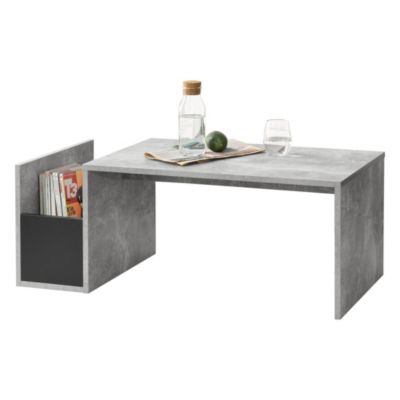Table Basse pour Salon Bollnäs 90 x 45 x 35 cm Effet Béton Noir en.casa