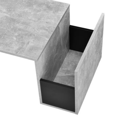 Table Basse pour Salon Bollnäs 90 x 45 x 35 cm Effet Béton Noir en.casa