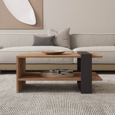 Table basse rectangulaire effet bois  Oviala