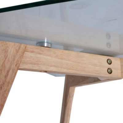 Table basse rectangulaire en verre 110 x 60 x 45 cm