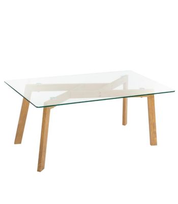 Table basse rectangulaire en verre trempé 110 x 60 cm