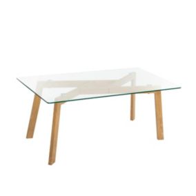 Table basse rectangulaire en verre trempé 110 x 60 cm