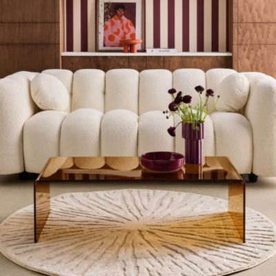 Table basse rectangulaire en verre trempé 110cm ambre - Glintz