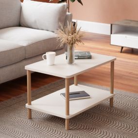 Table basse rectangulaire Jelling 43 x 70 x 44 cm blanc en.casa