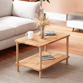 Table basse rectangulaire Jelling 43 x 70 x 44 cm effet bois en.casa