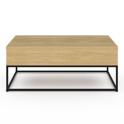 Table basse rectangulaire relevable convertible en table à manger DETROIT design industriel