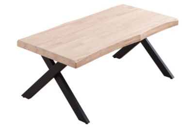 Table basse relevable en bois et métal coloris chêne nordique/ noir - longueur 120 x profondeur 66 x hauteur 47-62 cm