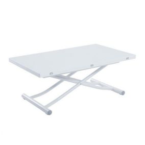 Table basse relevable extensible TRENDY blanc brillant GOMLDEN