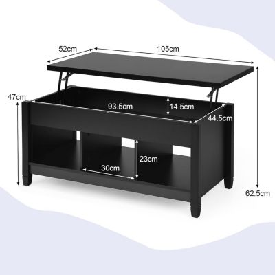 Table Basse Relevable Moderne Table Basse Transformable avec Compartiment Cache et Espace de Stockage