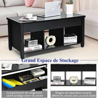 Table Basse Relevable Moderne Table Basse Transformable avec Compartiment Cache et Espace de Stockage