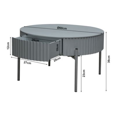 Table basse Rill 36 x 60 cm gris en.casa