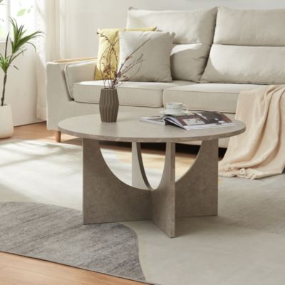 Table basse Rindal 80 x 42 cm béton clair en.casa