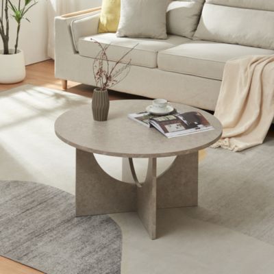 Table basse Rindal 80 x 42 cm béton clair en.casa