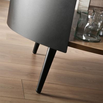 Table Basse Ronde 2 Niveaux Flancs Métal Noir Dia 80cm - EKLO
