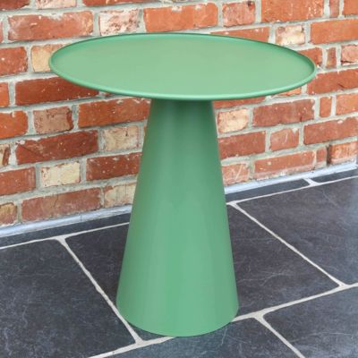 Table basse ronde 50 cm en acier vert cactus Gomba  Oviala