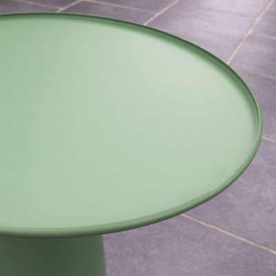 Table basse ronde 50 cm en acier vert cactus Gomba  Oviala