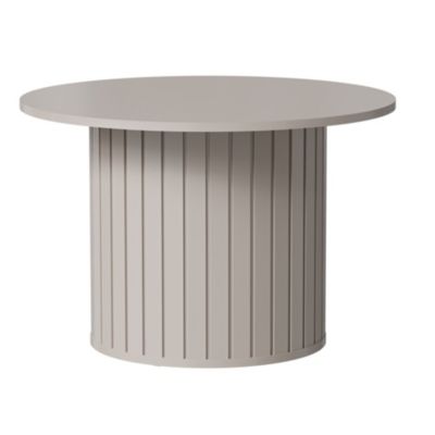 Table basse ronde 70 cm grège avec pied colonne ZANTE