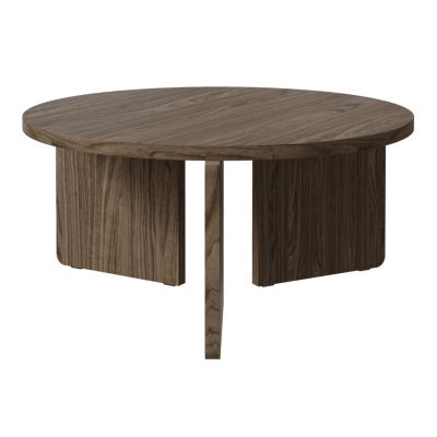 Table basse ronde 85 cm aspect noyer PREFFINES