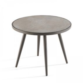 Table basse ronde avec plateau effet béton Tivoli  Oviala