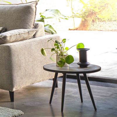 Table basse ronde avec plateau effet béton Tivoli  Oviala