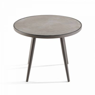 Table basse ronde avec plateau effet béton Tivoli  Oviala