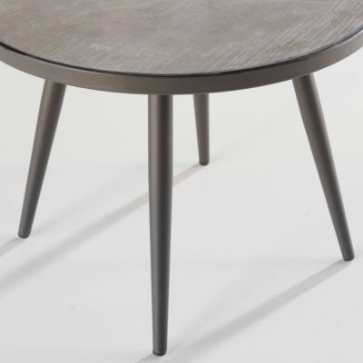 Table basse ronde avec plateau effet béton Tivoli  Oviala