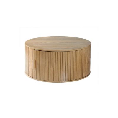 Table basse ronde avec rangement D75 cm - ERNEST