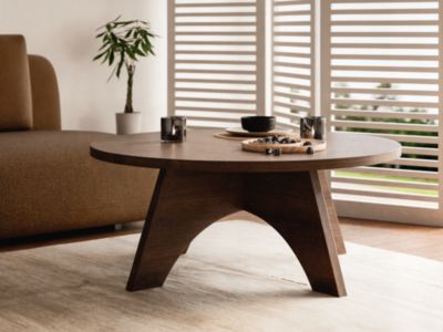 Table basse ronde BELL fi68 cm Chêne chocolat