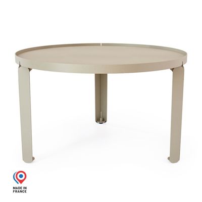 Table basse ronde DECO-GEM, acier, champagne. D.70.5 cm H.42 cm
