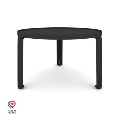 Table basse ronde DECO-GEM, acier, noir. D.70.5 cm H.42 cm