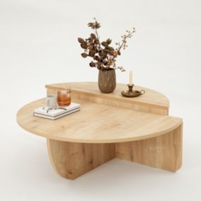 Table basse ronde design en bois CARLOW