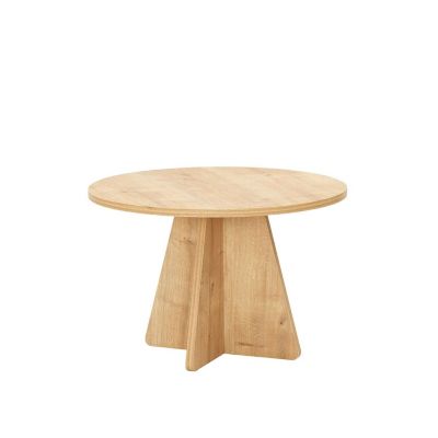 Table basse ronde design rustique Beige, H. 40 cm, VALENCE