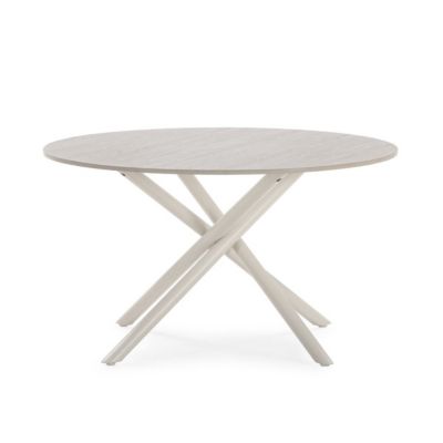 Table basse ronde effet travertin D80 cm - YSIA