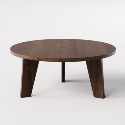 Table basse ronde ELLA fi90 cm Chêne chocolat