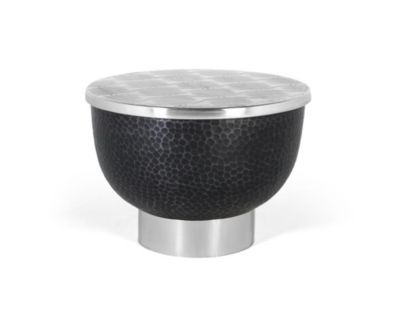 Table basse ronde en aluminium gris foncé