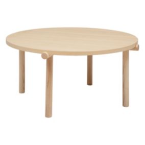 Table basse ronde en bois D 82 x P 40 cm