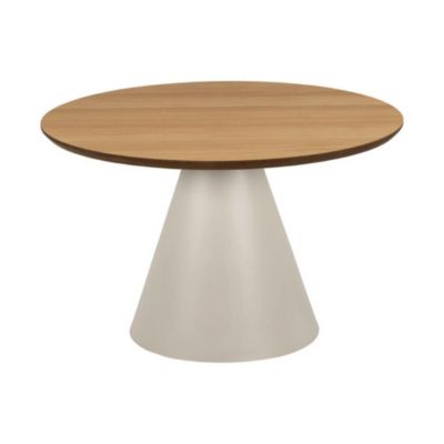 Table basse ronde en bois et métal grège D65 - GIROLLE