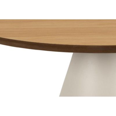 Table basse ronde en bois et métal grège D65 - GIROLLE