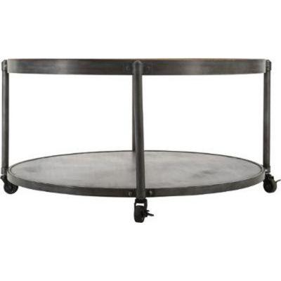 Table Basse Ronde en Métal "Chrono" 89cm Noir