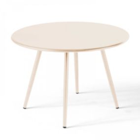 Table basse ronde en métal ivoire 50 cm Palavas  Oviala