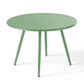 Table basse ronde en métal vert cactus Palavas  Oviala