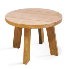 Table basse ronde en teck massif recyclé 50 cm  Oviala