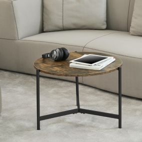 Table basse ronde Koege 42 x 60 cm effet bois foncé en.casa