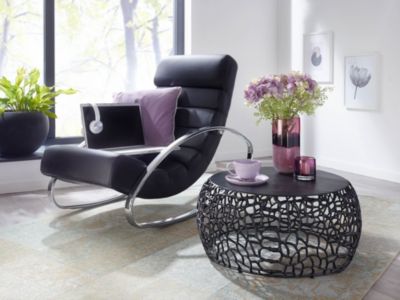 Table Basse Ronde Métal 66x66x30 cm Petite Table de Salon Moderne FineBuy