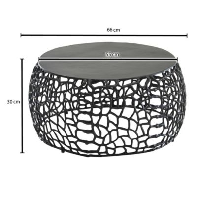 Table Basse Ronde Métal 66x66x30 cm Petite Table de Salon Moderne FineBuy