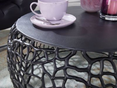 Table Basse Ronde Métal 66x66x30 cm Petite Table de Salon Moderne FineBuy